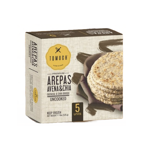 Arepas de avena y chía 5 piezas TQMuch