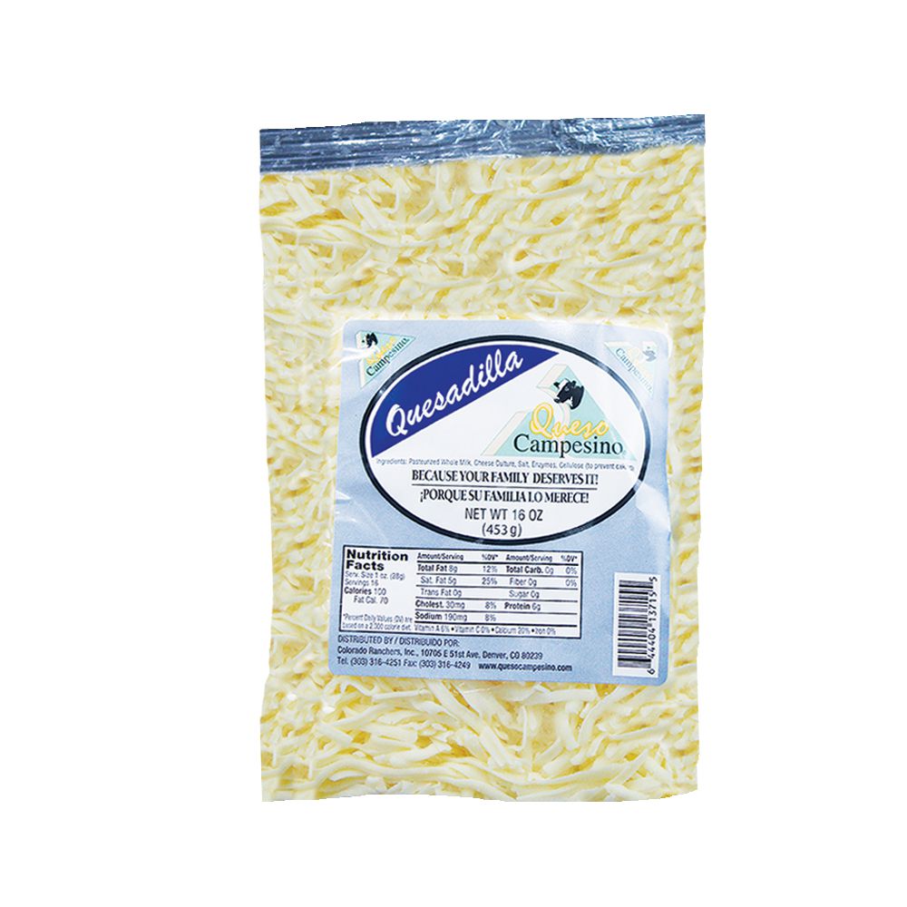 Queso Quesadilla Rayado 1 Lb Campesino