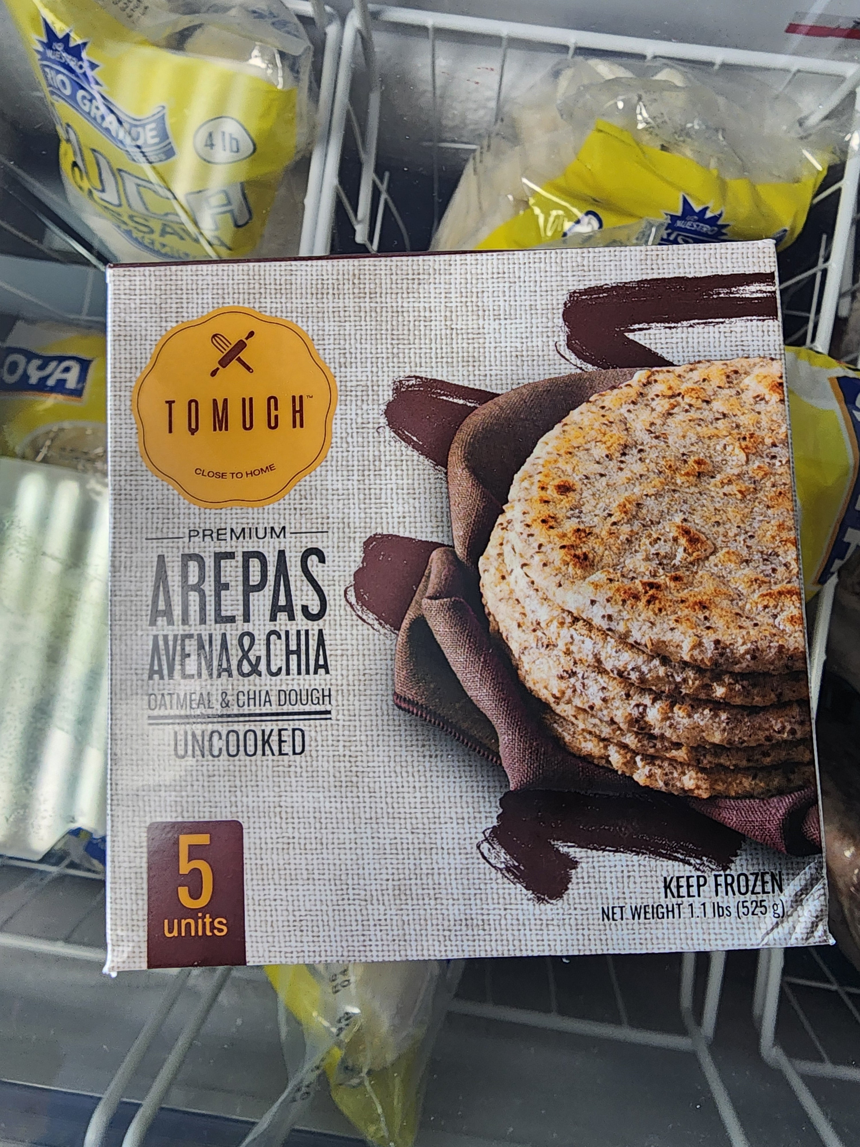 Arepas de avena y chía 5 piezas TQMuch